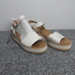 TOMS Diana Espadrille Sandals Womens Size 9.5 Beige Platform Wedge NWOB